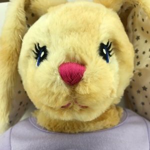 BAB PLUSH BUNNY RABBIT WITH T SHIRT AND SATIN STAR EARS. LARGE RABBIT